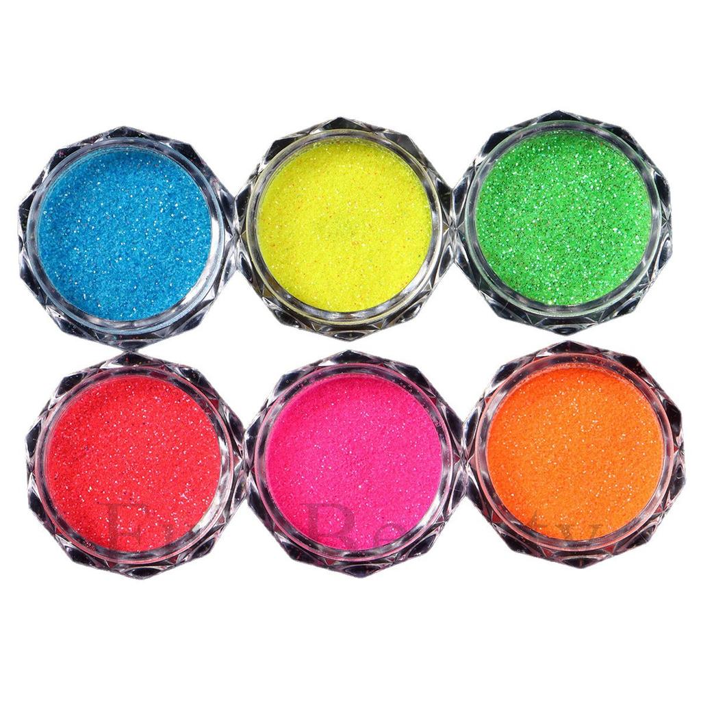 New fluorescent nail glitter gradual change luminous powder set nail decorative glitter