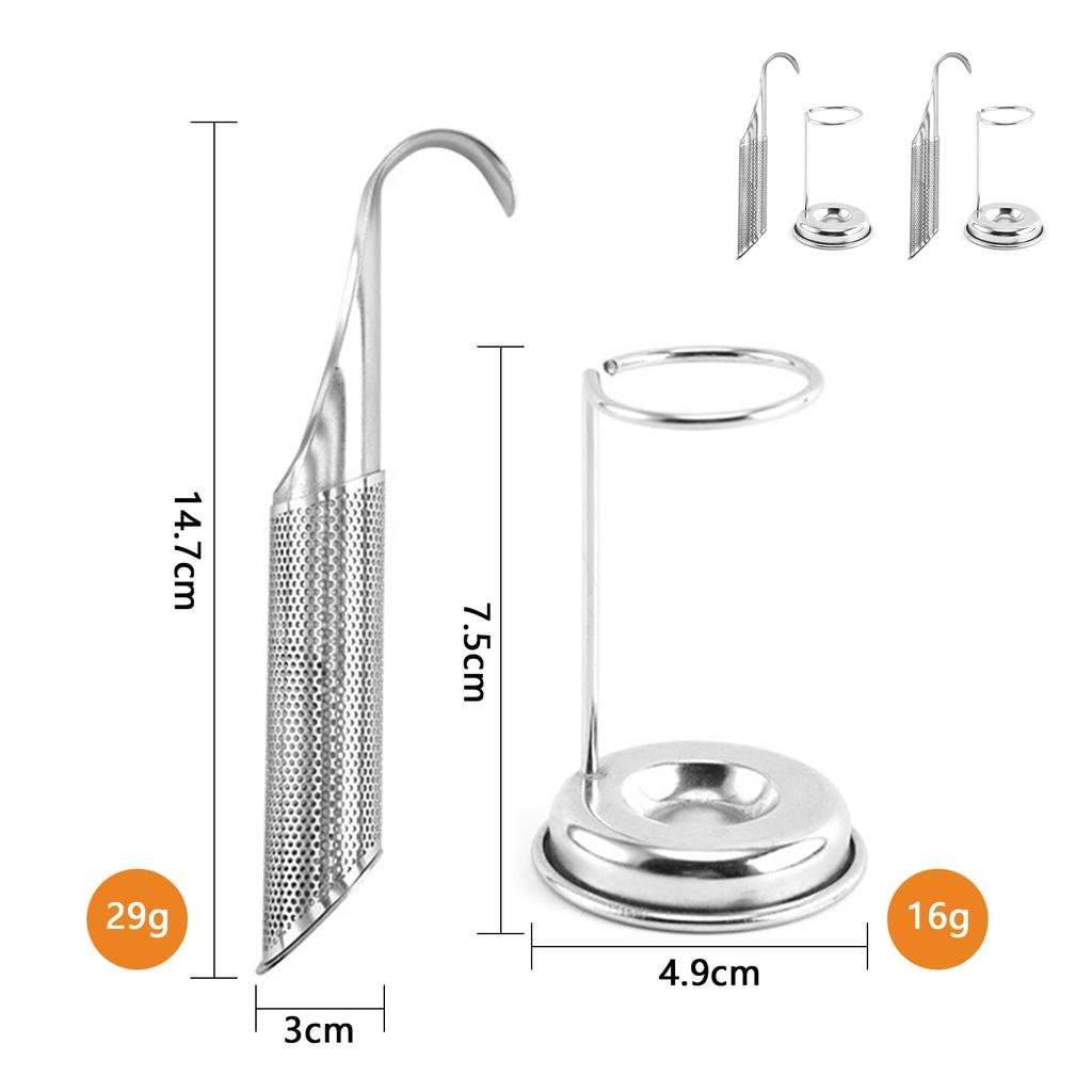 Сито-трубочки Kasanidika для чая, набор из 4 штук для листового чая, термостойкая нержавеющая сталь, легко чистить, изогнутая ручка, не требует чайника,