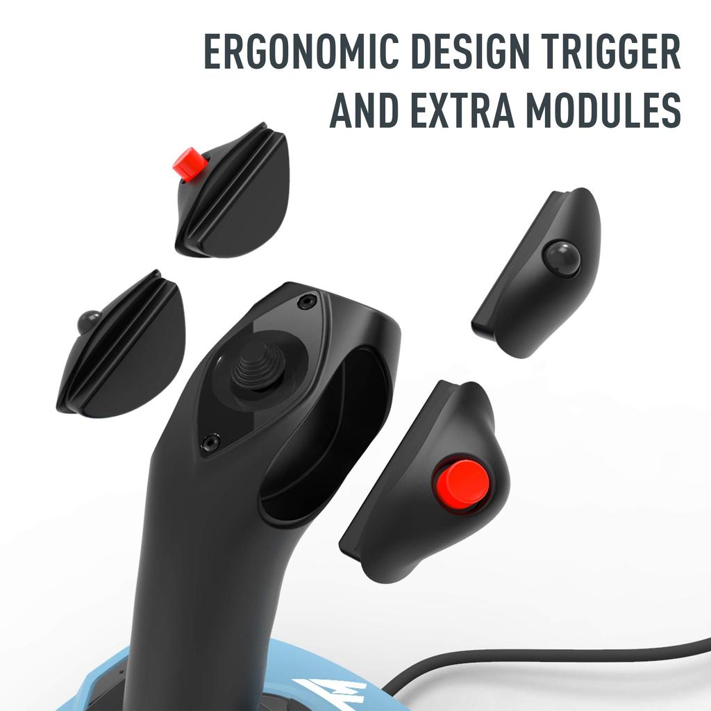 Thrustmaster TCA Officer Pack Airbus Edition Side Stick Throttle Quadrant Симметричная ручка управления полетом со сменным модулем, совместимая с ПК
