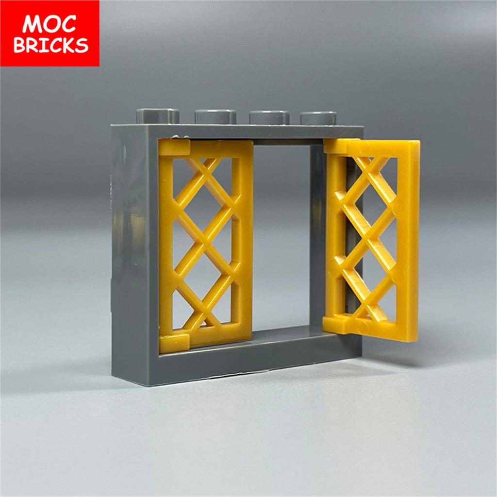 Нетоксичные кубики Moc Оконная решетка 1x2x3 1x4x3 Для строительных блоков Садовая сцена 60607 60594 Собираемые детали Детские игрушки