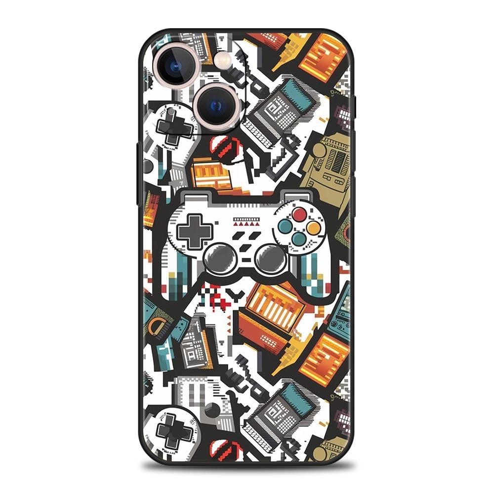Game Controller Graphic Phone Case Cover for iPhone 17 16 15 14 13 12 11 Pro Max 17 Air Plus Shockproof Soft TPU Shell Funda Bag