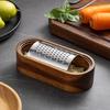Stainless Steel Cheese Grater with Wood Handle Sharp Blades Efficient Cheese Grating Tool for Cheese Chocolate Fruits Handheld Grater Spoon Grater