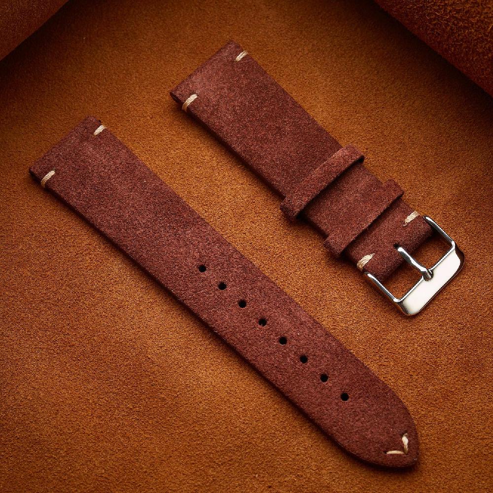 Винтажные замшевые ремешки для часов из натуральной кожи 14мм 16мм 18мм 20мм 22мм Браслет Ремешок Быстросъемный ремешок для часов для мужчин Женский браслет
