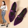 Fashion Women Simple Comfort with Velvet Matte Finish Loafers Shoes New Summer Edition 2025 Fashion Women's Pointed Toe Flat Shoes