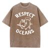 Respect The Coeans Printed Men'S Tshirt Lovely Loose Fitting T-Shirt Outdoor Retro T-Shirts Holiday Outdoor Short Sleeved