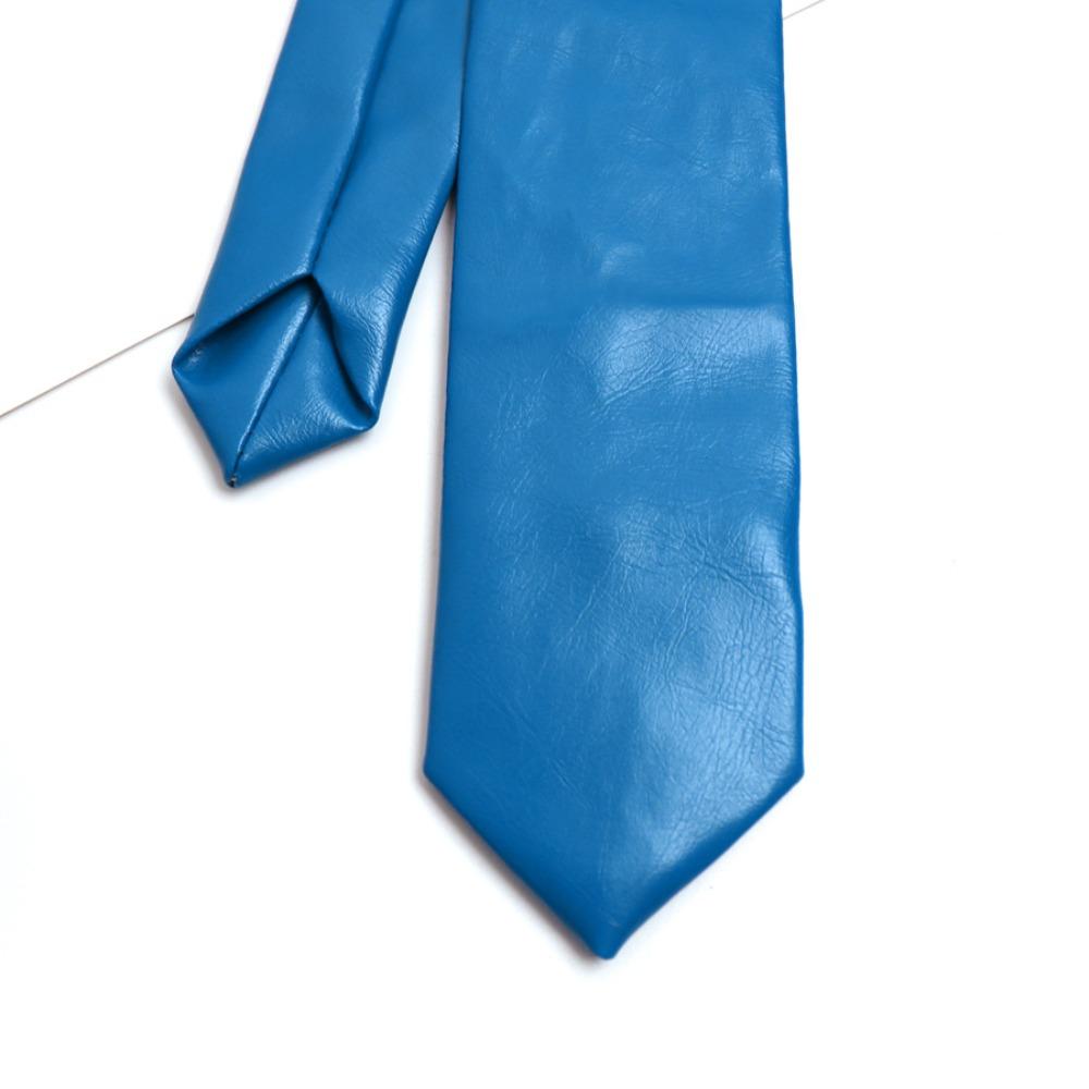 Narrow PU Leather Tie Adjustable Retro Cravat Classic Men Necktie Boys