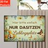 1 Letrero De Madera Vintage Alemán: sentarse.Tu Favorito. Floral, Mariposa, Arte Rústico Para Hogar/Café | Regalo De Vacaciones