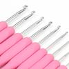 2.0мм-6.0мм Розовый TPR Алюминиевый Набор Крючков для Вязания Спицы Мягкая Ручка Свитер Шарф Швейные Иглы Инструменты для Вязания
