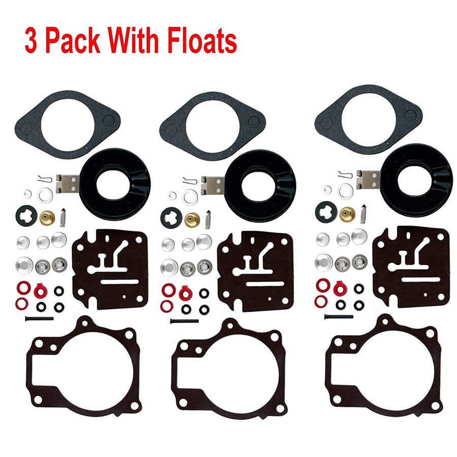 3 Set Scooter Carburetor Rebuild Repair Kit With Float For 65 70 75 HP
