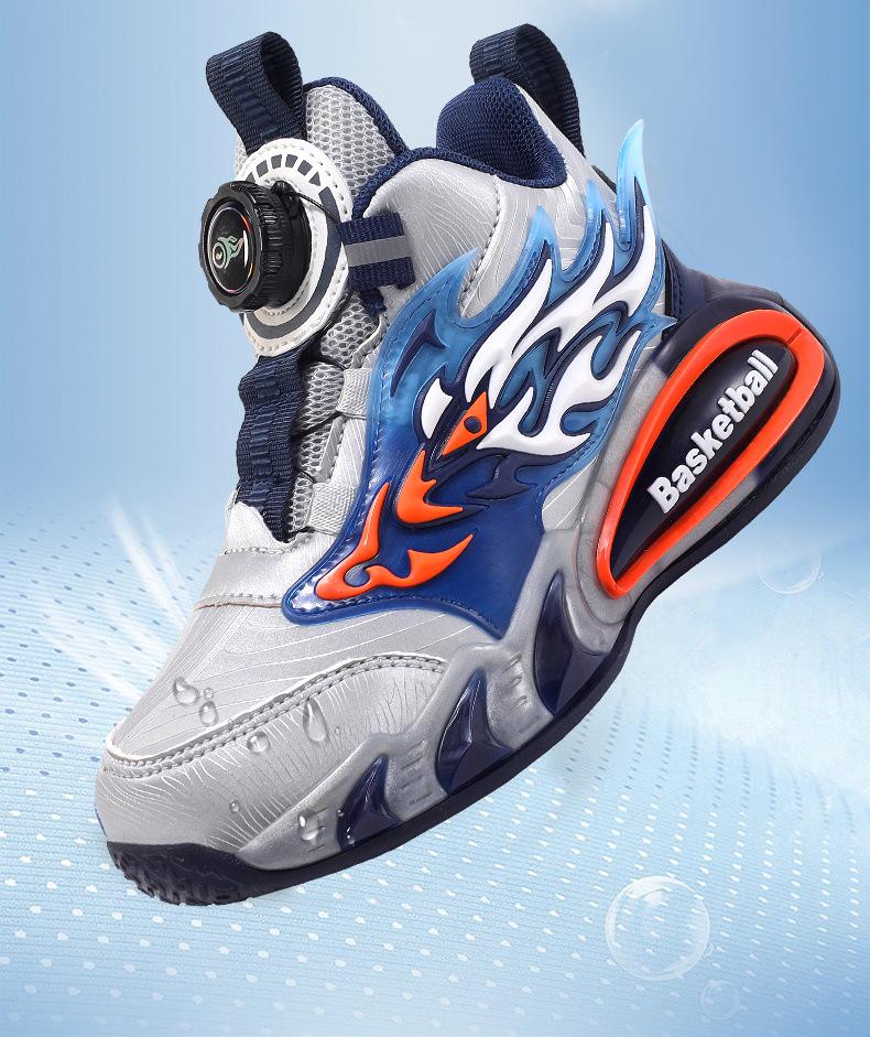 Трендовые кожаные баскетбольные кроссовки для мальчиков Осень/Зима 2025 - Прочные, Нескользящие, Мягкая подошва для детей