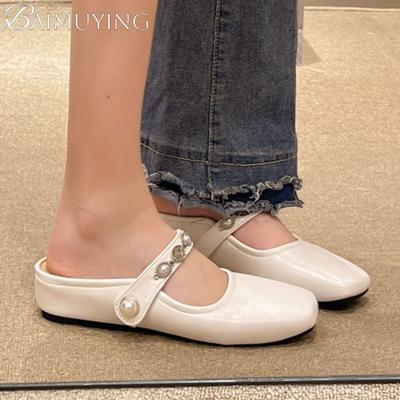 Туфли-мюли на платформе Балетки Тапочки Женские сандалии С квадратным носком Летний тренд 2025 Повседневные туфли Мэри Джейн Платье Слайды Сандалии