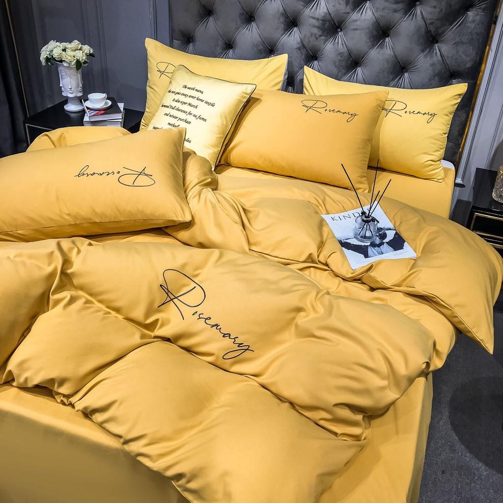 Утолщенное вышитое постельное белье, пододеяльник из четырех частей, простыня, комплект из трех частей для спальни