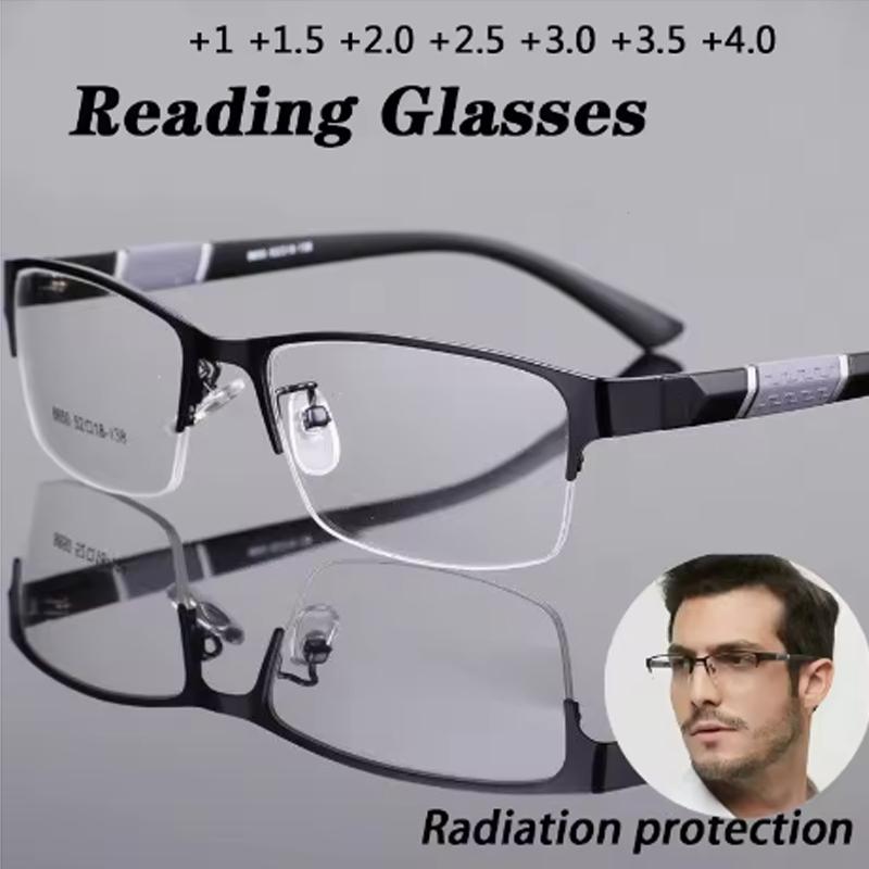 New Trend Reading Glasses Reading Glasses Men And Women High Quality Half Frame Diopters Business Office Men Reading Glasses