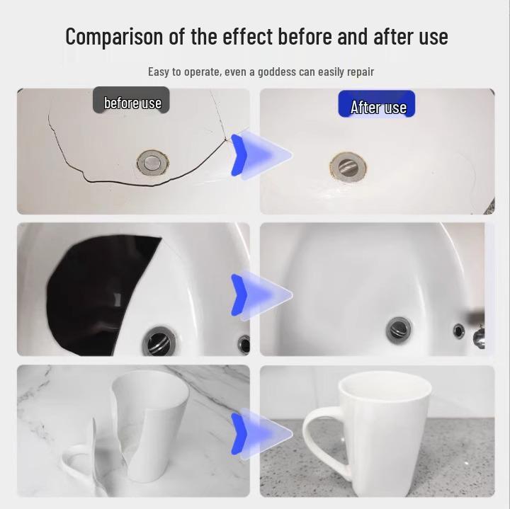 Скидка для новичков: Керамический клей для ремонта - Прочный водонепроницаемый клей для ремонта трещин в умывальнике