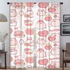 Pink Pig Home Interior Curtains for Living Room Shades Blackout Curtain Tulle for Bedroom Halloween Decoration Partition Kitchen