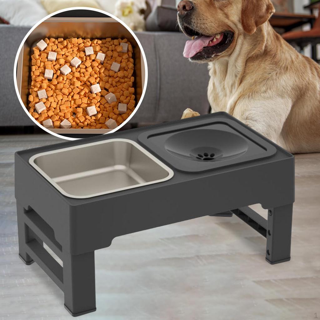 Миски,Миска для собаки и миски,Двойная миска с регулируемой высотой для мелких и средних собак и кошек