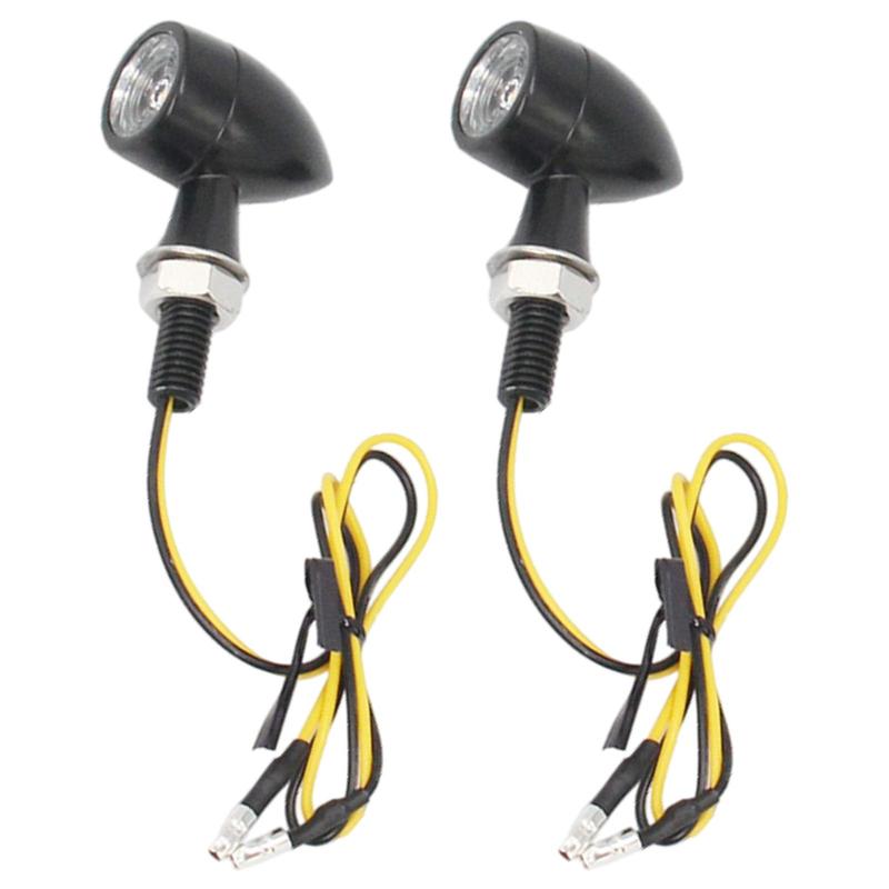 2x LED Turn Signal Lights Waterproof Micro Mini Shape 12V Motorcycle Indicators