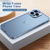 Metal Frame Phone Case For iPhone 11 12 13 14 15 16 Pro Max Aluminum Alloy Full Lens Protection Cover For iPhone 13 Mini Plating Metal Back Case