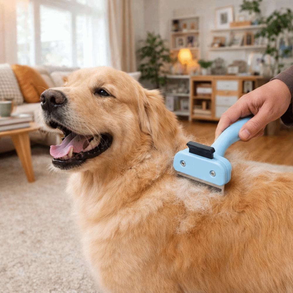 Anti-Slip Dog Hair Remover Portable Stainless Steel Pet Grooming Brush Comfort Grip Cat Cleaning Comb Pet Supplies