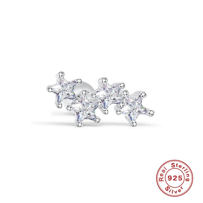 Серьги-гвоздики для пирсинга из стерлингового серебра S925, серьги-гвоздики для пирсинга, серьги-гвоздики для пирсинга, серьги-гвоздики для пирсинга из циркония, серьги-гвоздики в виде цветка, снежинки, змеи, платина