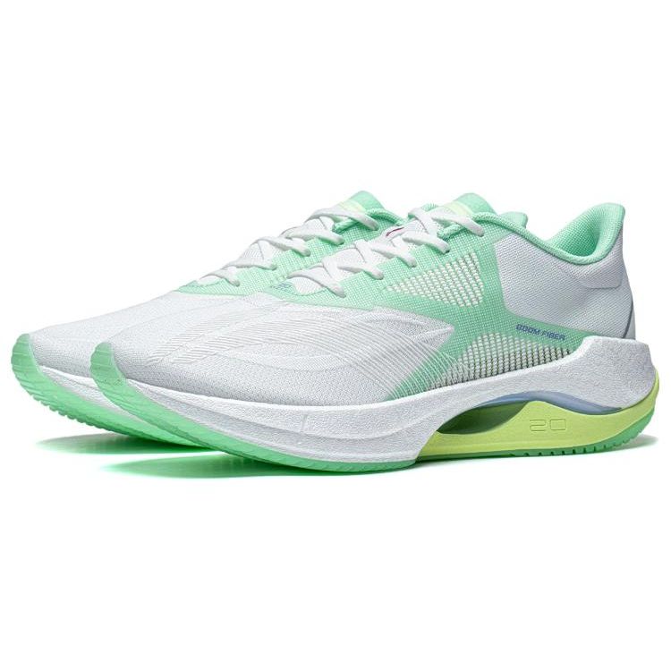 Li-Ning Super Lightweight 20 Versatile Shock Absorbing Non-Slip Wear-Resistant Low-Top Running Shoes Women Sneaker White Green ARBT002-9