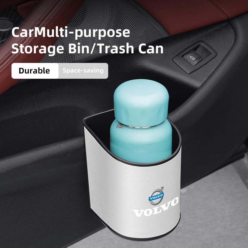 Car Door Side Storage Bin Foldable Storage Box Vehicle Leather Interior Storage Case Decorative For Volvo V60 V40 XC60 XC90 V70