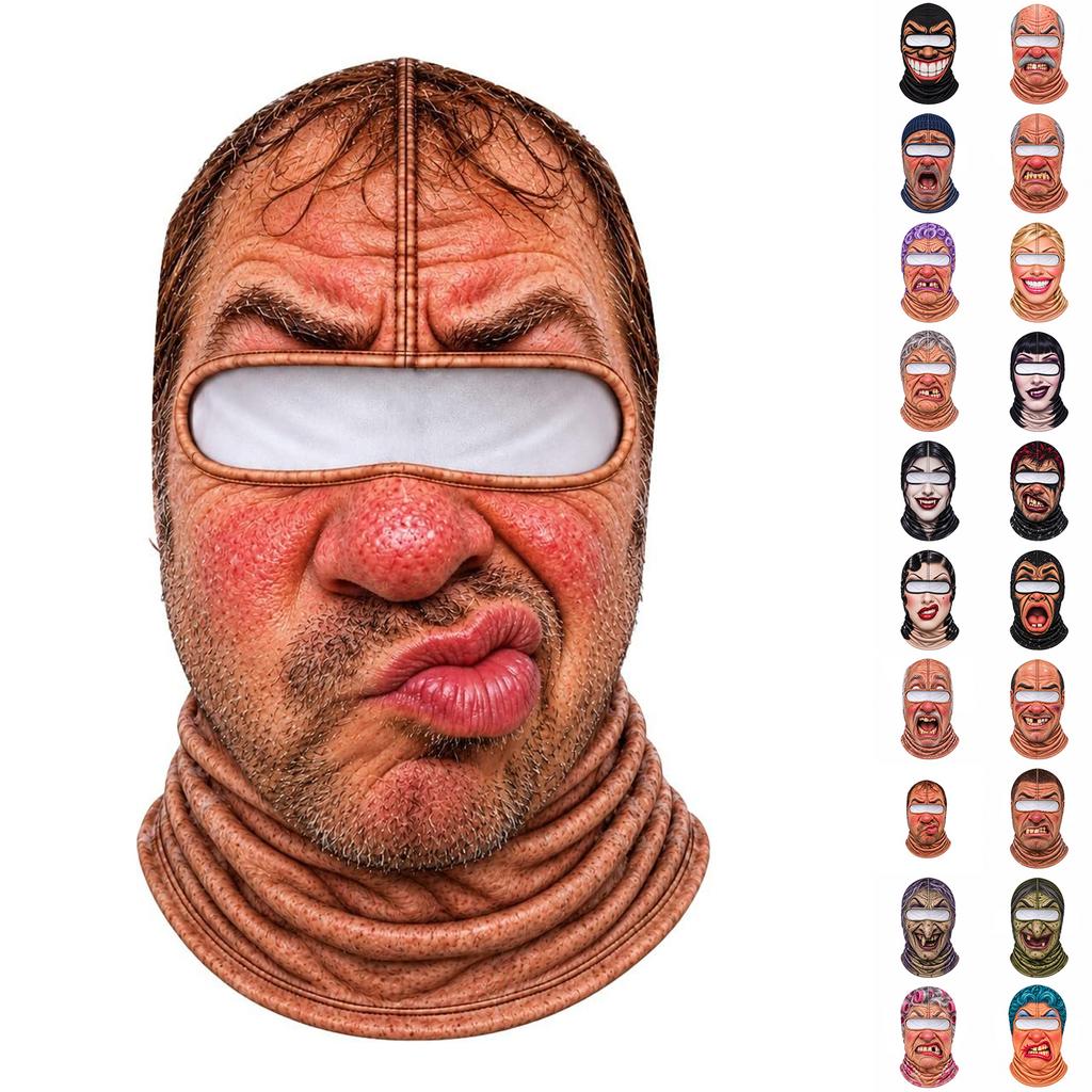 Мужская зимняя 3D-печать смешной лыжный шарф-шапка для активного отдыха