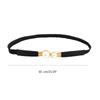 Waist Belt Golden Buckle Solid Color Skinny Belt for Dress Casual Wear Woven Stretchy Belt for Wrap Dress Halter Dress