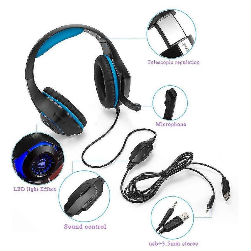 Gaming Headset Wired Stereo Headphone Noise Canceling Earphone For PS4 PC Laptop