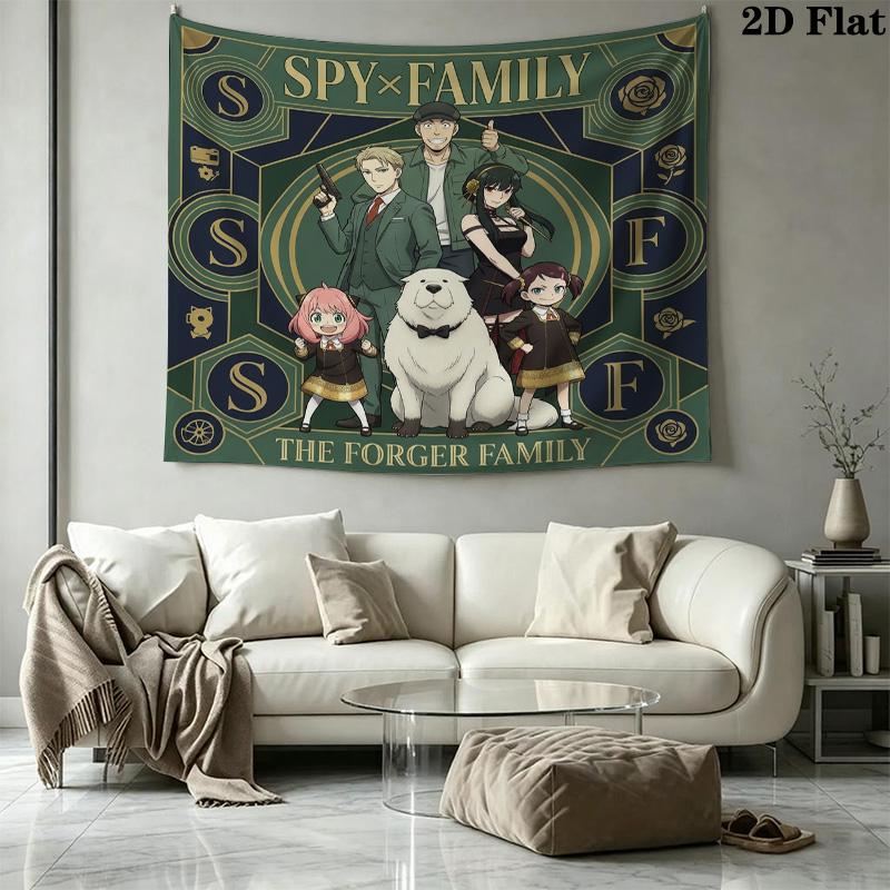 Spy Family Wall Tapestry Aesthetic Wall Hanging Printed Fabric Blanket Decorative Tapestries For Bedroom Living Room Home Decor