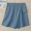 Women Casual Elastic Waist Solid Color Loose Summer Shorts