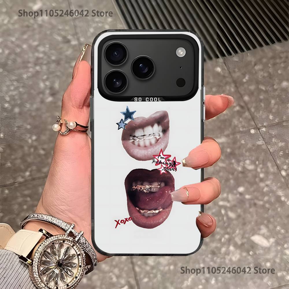Singer R-Rihannas For iPhone 17,16,15,14,13,12,11,Pro,MAX,Plus Black Shockproof Candy Matte Cover