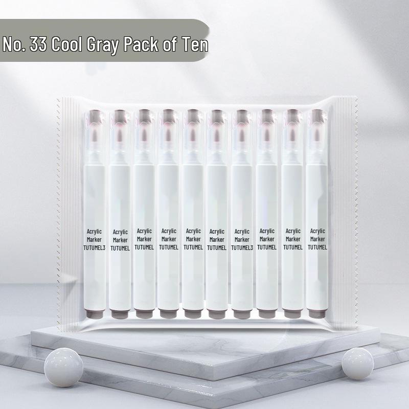 Набор водостойких художественных маркеров одного цвета, 36 штук - Черный, Белый, Красный непрозрачный - Идеально для детского рисования