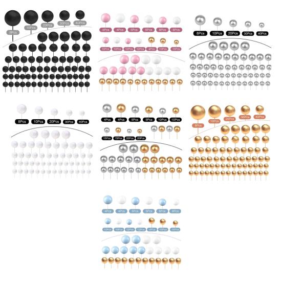 108 шт., шарики для украшения торта, воздушные шары, вставки для кексов, пенопластовые украшения для выпечки, сделай сам, многоразовые, праздничная атмосфера, декор для торта