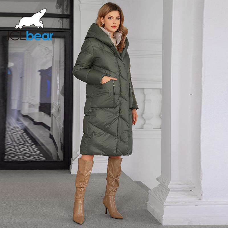 Женская теплая мягкая куртка-пуховик с большим карманом на молнии, женская утепленная куртка-парка