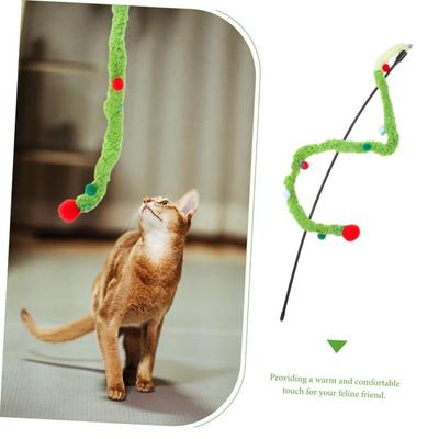 Игрушка-дразнилка для кошек, смешные игрушки для кошек, разноцветная мягкая дразнилка-палочка для кошек, плюшевая с колокольчиком, интерактивные игрушки, игра для котят