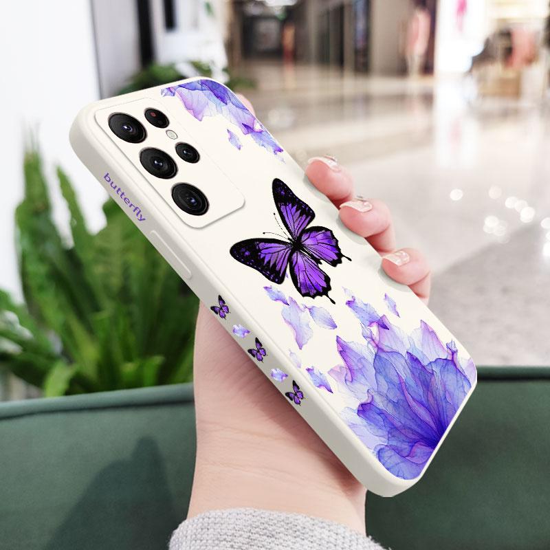 Printed Butterfly Phone Case For Samsung Galaxy S25 S24 S23 S22 S21 S20 Ultra Plus FE S10 S9 S10E Note 20 ultra 10 9 Plus Cover