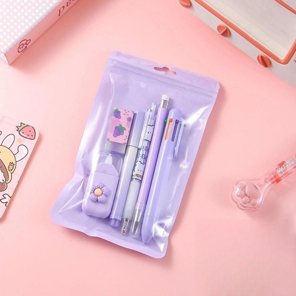 Cartoon Stationery Set Cute Pencil Eraser Correction Tape Ball-point Pen School Office Writing Supplies Gift Stationery