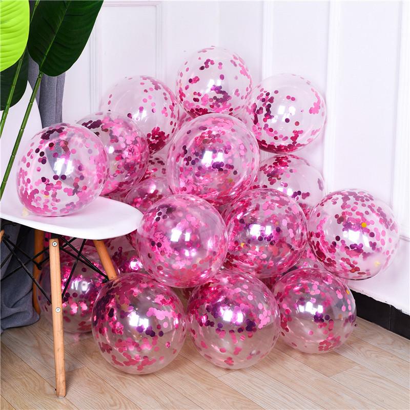 10pcs 12inch Gold Star Confetti Latex Balloons Glitter Clear Transparent Balloons Wedding Birthdy Party Decoration Helium Balls