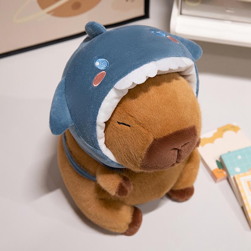 Cute Capybara Plush Toy 22 28 38CM Soft Simulation Cosplay Pig Dinosaur Chick Shark Doll Perfect Gift for Kids