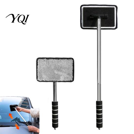 Fog Remover for Vehicle Car Window Cleaner, Extendable Windshield Brush with 180 Degree Rotating Head, Cleaner Microfiber Pad, Interior And