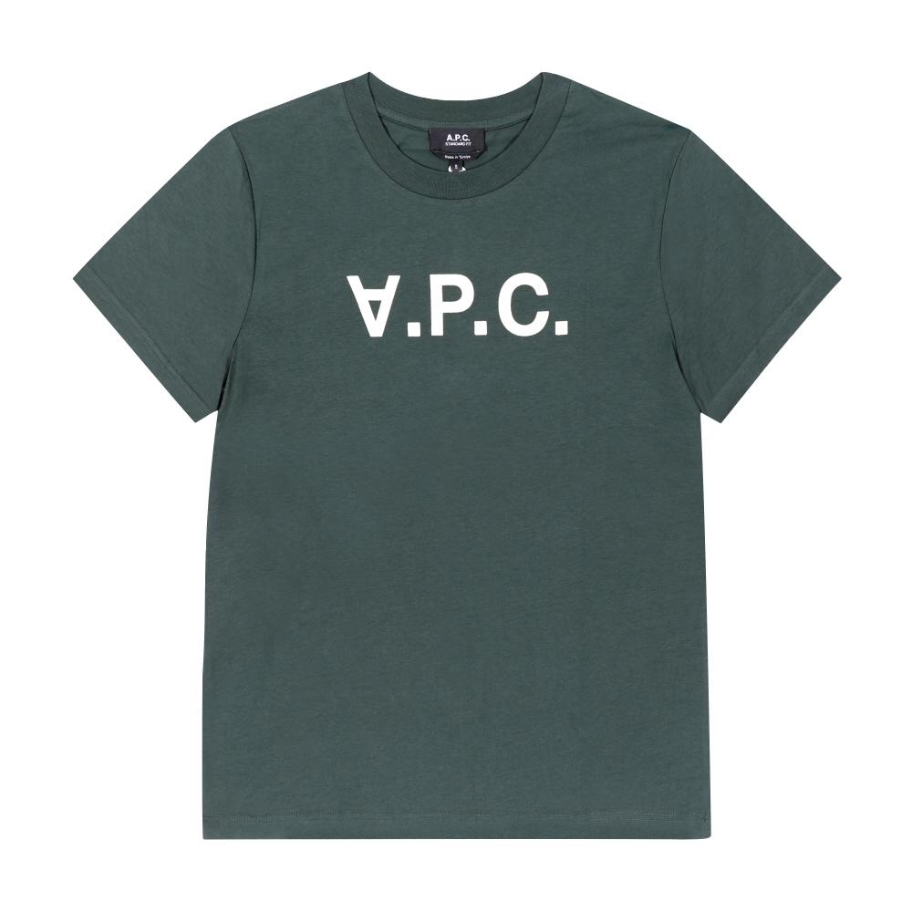 Apesse Cohbm M26384 Kma Vert Fonce Blanc Vpc Velvet Logo Standard Grand Common Short Sleeve Tee