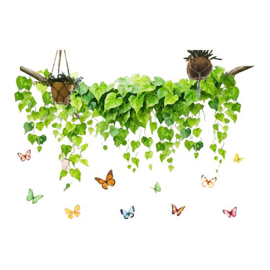 Window Decals Spring Garden Design Double-Sided Visibility Electrostatic Adsorption Glass Sticker Home Shop Window Decoration