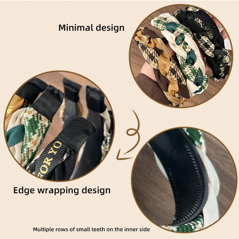 Retro Style Hair Band Women's High Head Top Wide Edge Ins Headwear Strap Headband