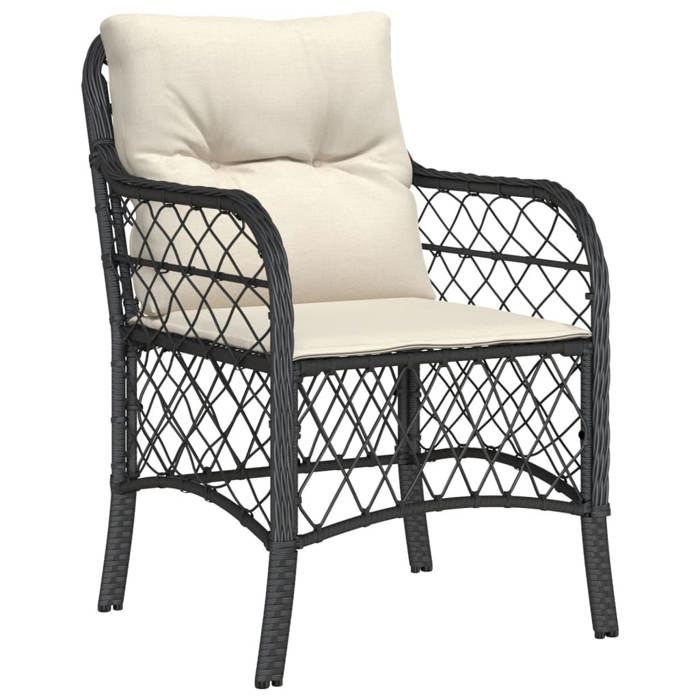 VidaXL Ensemble de Bistro avec Coussins 3 pcs, Table et Chaises de Jardin, Ensemble de Meubles d'Extérieur Balcon, Moderne, 3212082