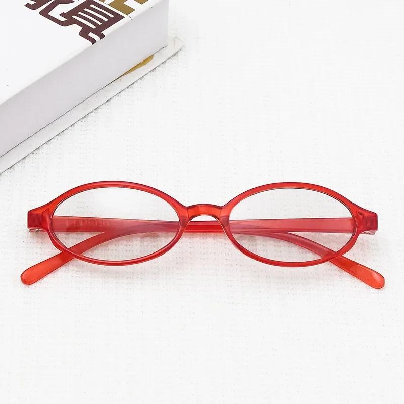 Fashion Retro Blue Green Oval Compact Frame Short Sighted Glasses Women'S Anti Blue Lamp Glasses New Style Myopia Eyeglasses
