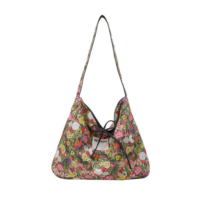 Весна и лето Новинка Ретро Этнический Стиль Цветочный Пэчворк Сумка Через Плечо Сумка Из Холщатки В Стиле Бохо Многоцелевая Женская Сумка
