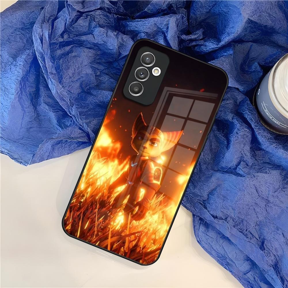 Игровой чехол R-Ratchet Clank для Samsung Galaxy S25 S24 S30 S21 S23 S20 S22 Fe Note 20 Pro Ultra Plus стеклянная крышка