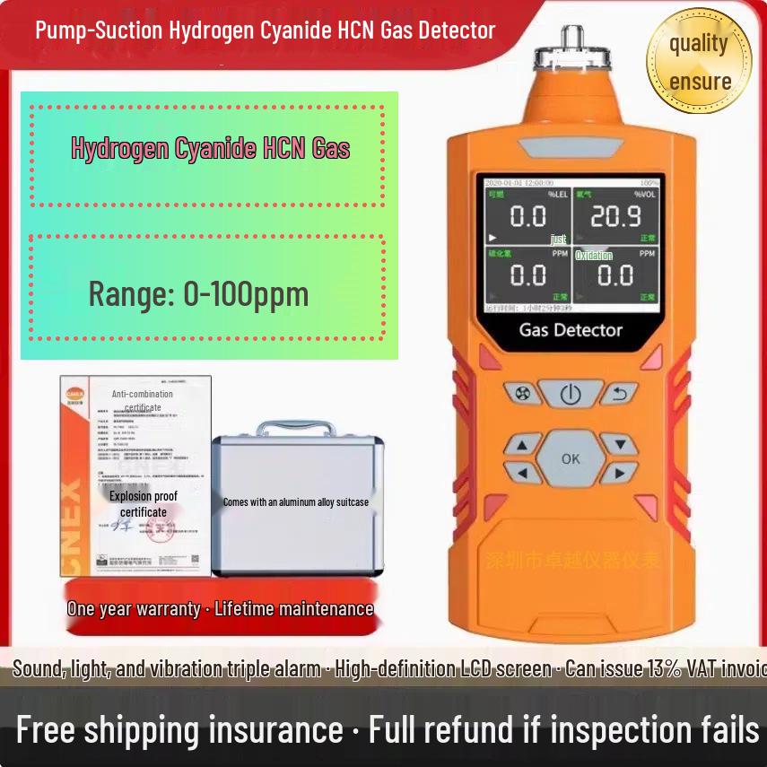 Hydrogen Cyanide Gas Detector ZY-456X: Suction-Type Leak Alarm for Mining & Electroplating.