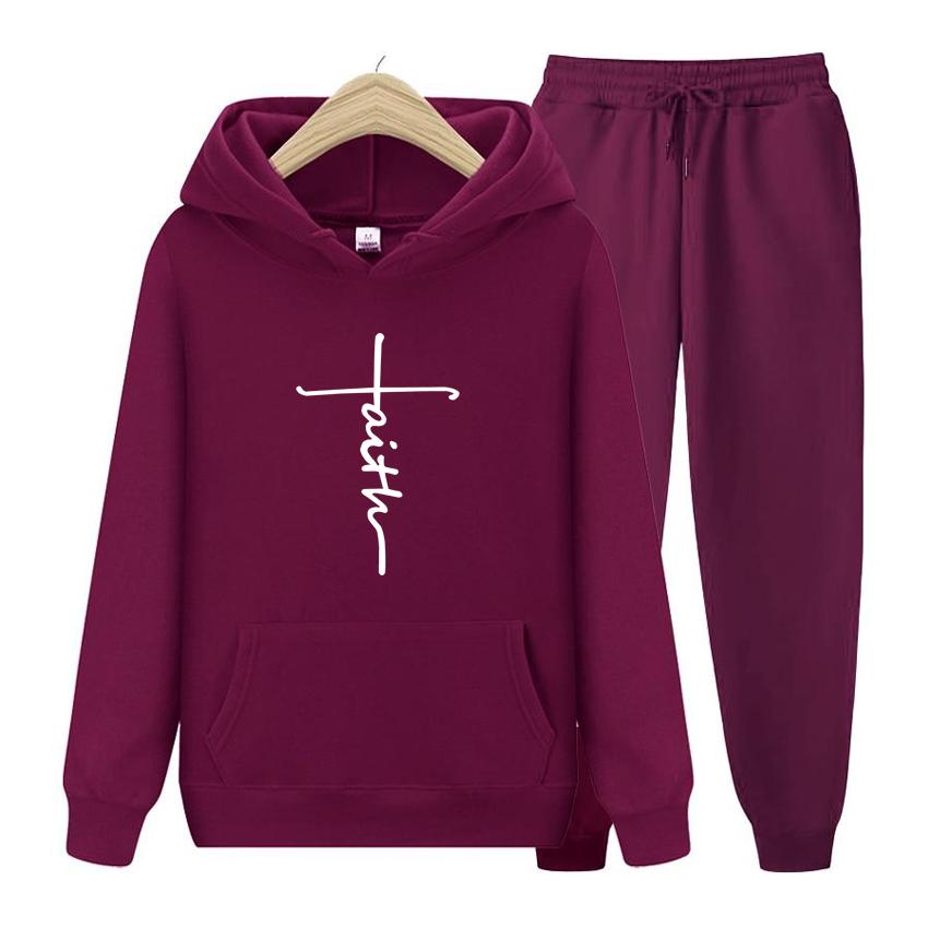 Women Long Sleeve Hoodie Set  2 Piece Set Hoodies+Pants Sets Hoody Sweatshirt Sport Joggers Sweatpants Suit